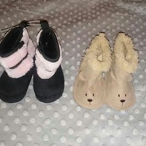 2 Pairs Infant Baby Boots 0-6 months